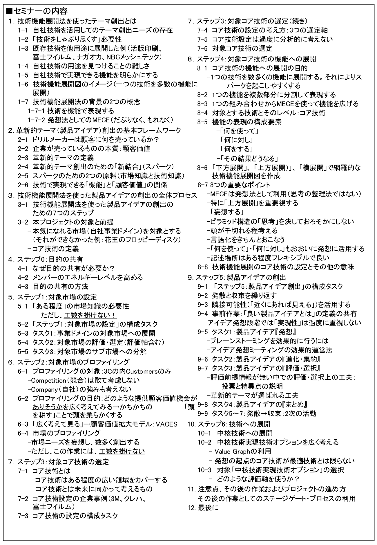 自社コア技術から発想するテーマ創出法～技術機能展開法を利用して～（受講料：58,300円/名 消費税込）、開催日： 2026年4月20日（月）　【オンラインLive配信】